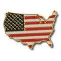 US Map Flag Lapel Pin
